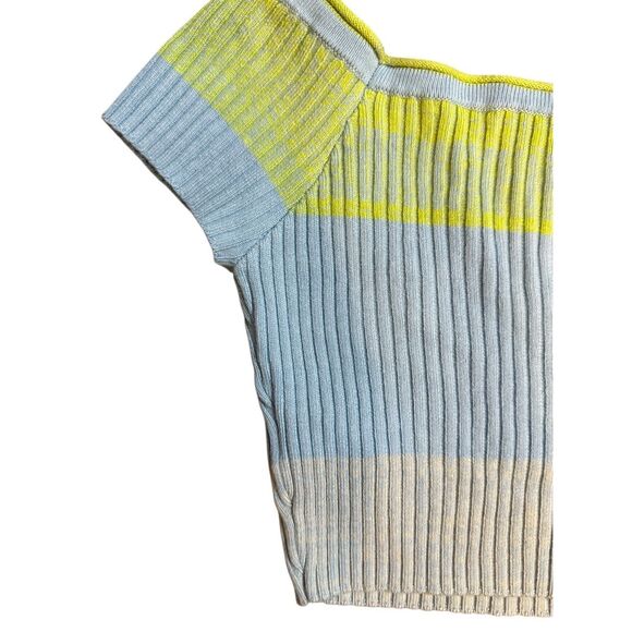 Daily Practice by Anthropologie Tuvalu Cropped Sweater Sz XS Green Blue - Picture 5 of 10